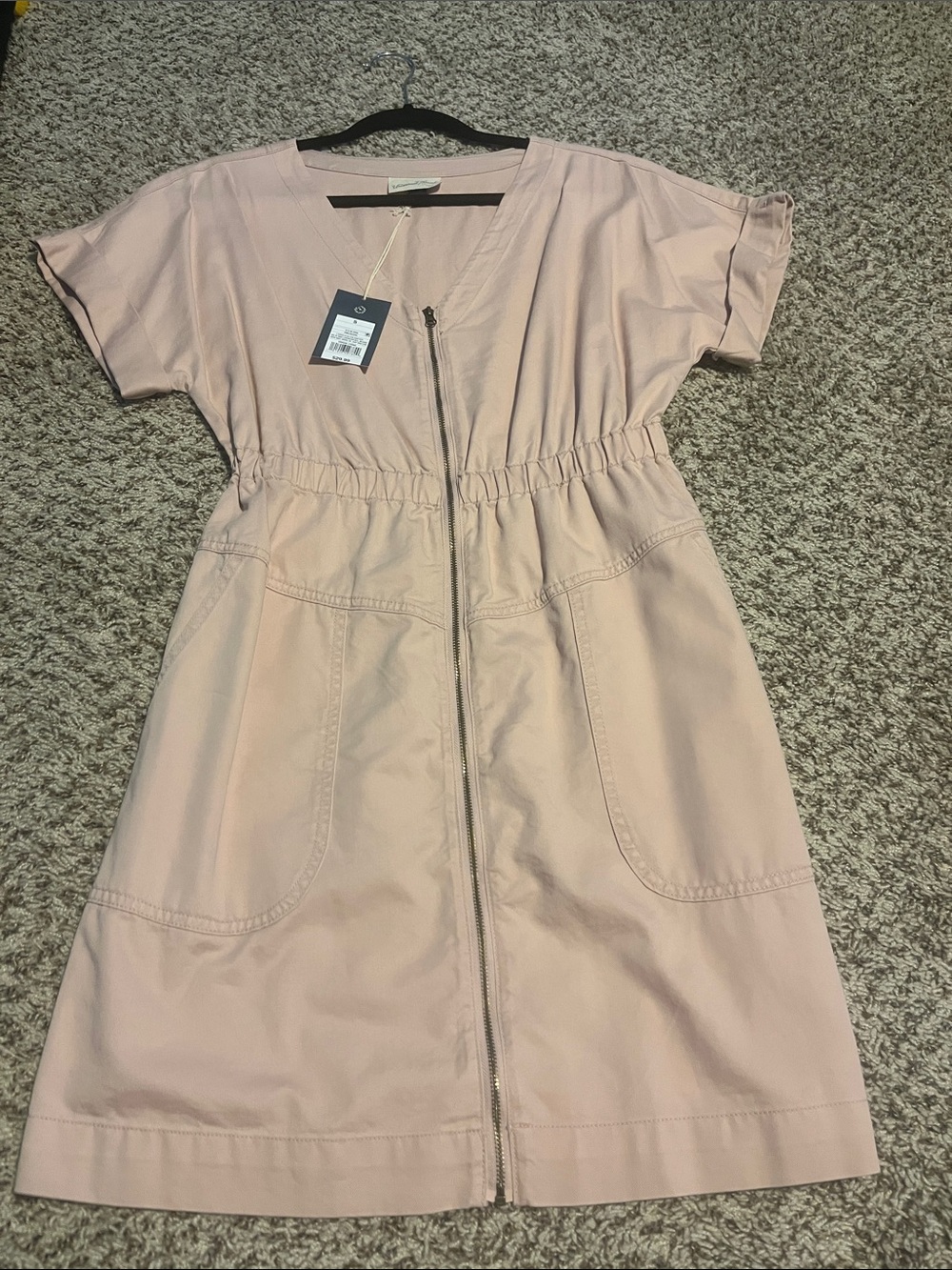 Universal Thread Blush Pink Front-Zip Utility Dress